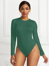 Greta Round Neck Long Sleeve Bodysuit In Multi Colors