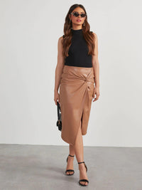 Ivy Twist Detail High Waist Skirt