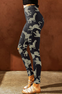 Animal Printed Distressed Leggings