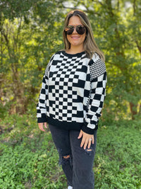 PREORDER: All Checkered Out Sweater in Four Colors