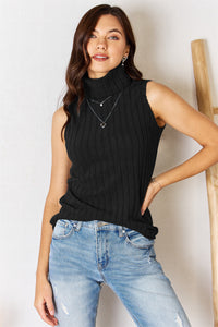 Sleek And Sleeveless Turtleneck Tank