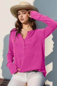 Notched Thumbhole Long Sleeve Tee