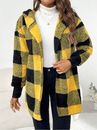 Isabella Plaid Hooded Coat In Multi Colors