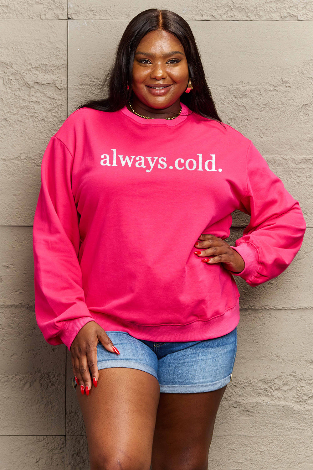 Always Cold Graphic Sweatshirt In Multi Colors