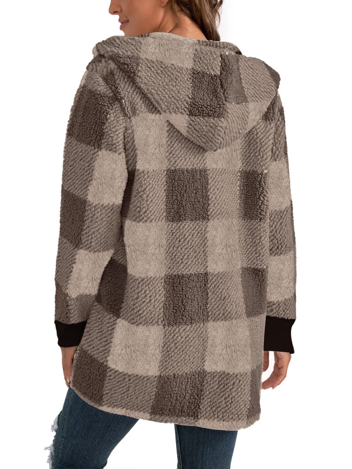 Isabella Plaid Hooded Coat In Multi Colors