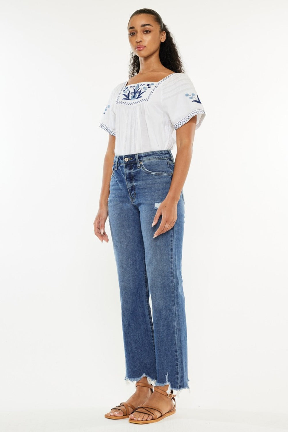 Palmer High Rise Slim Wide Leg Jeans