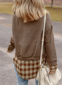 Hadley Drawstring Plaid Turtleneck Top