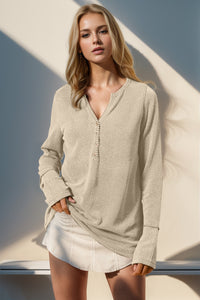 Notched Thumbhole Long Sleeve Tee