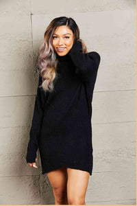 Harmony Turtleneck Sweater Dress In Multi Colors