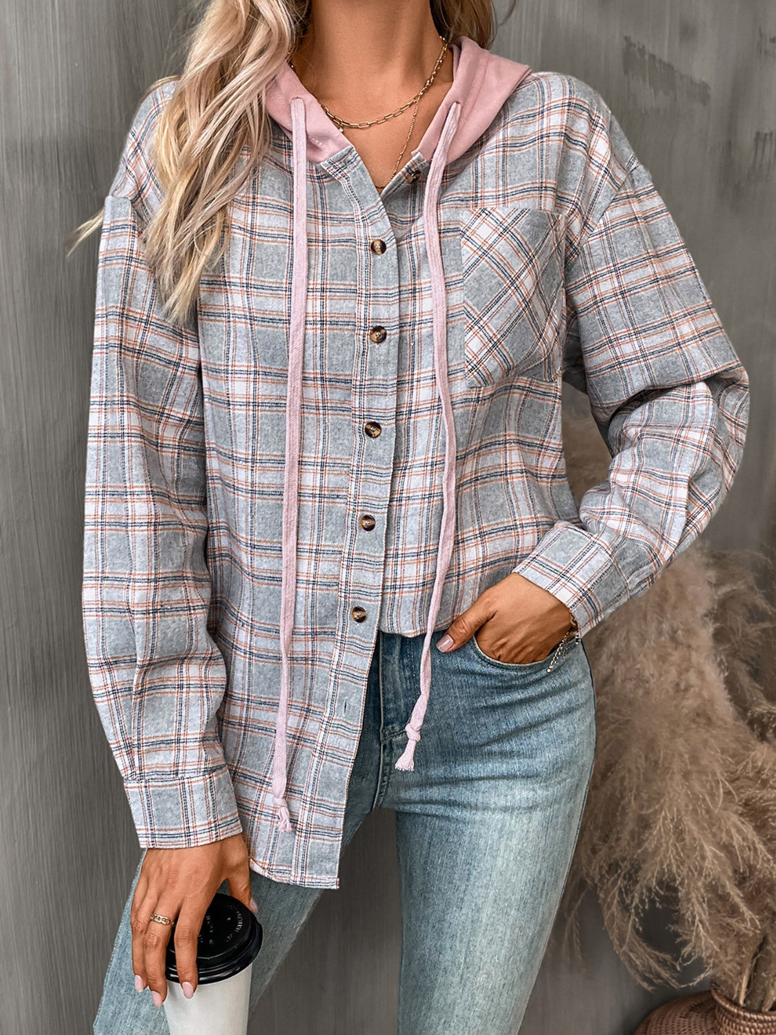 Aurora Plaid Hooded Jacket