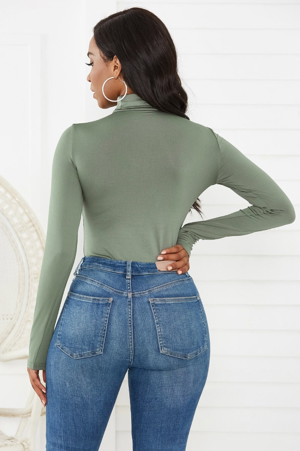 Zara Long Sleeve Turtleneck Bodysuit In 12 Colors