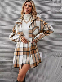 Mariana Plaid Button Up Coat and Skirt Set