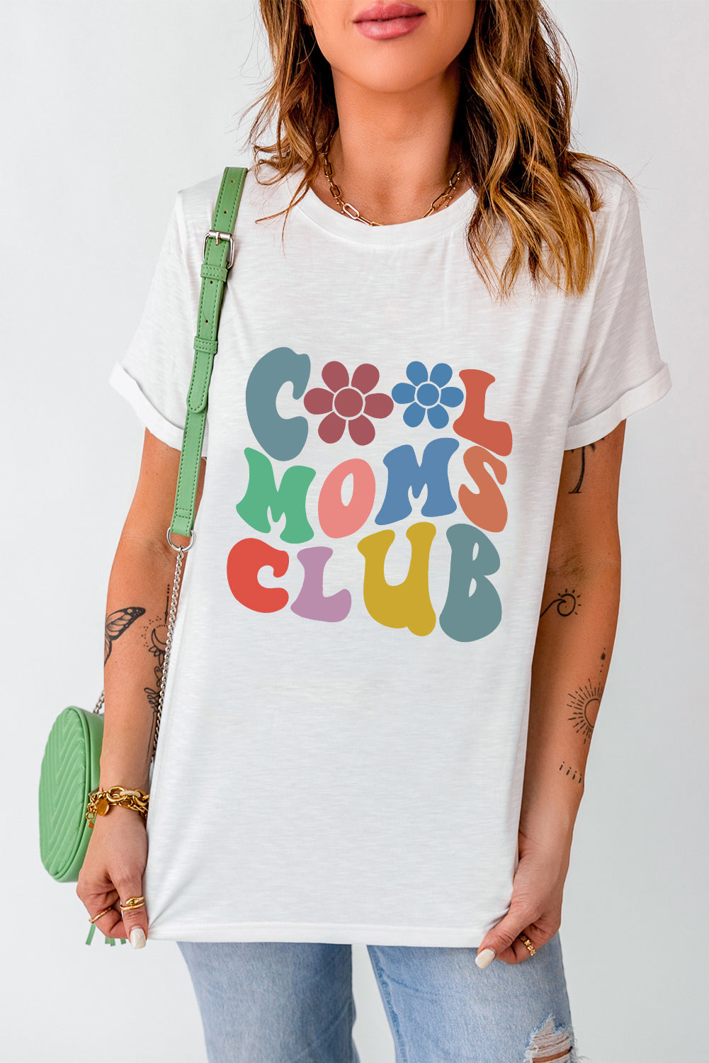 Colorful Cool Moms Club Graphic Tee