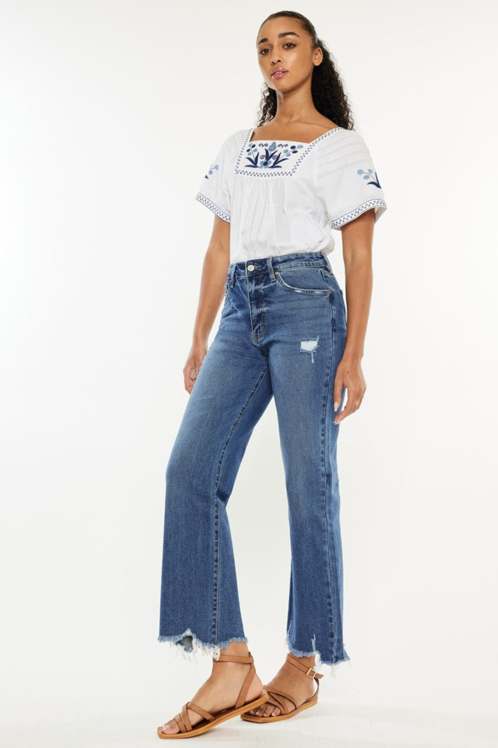 Palmer High Rise Slim Wide Leg Jeans