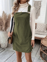 Kaia Pocketed Wide Strap Overall Dress