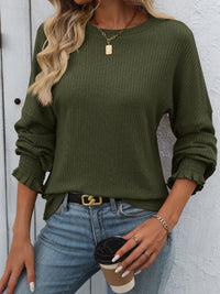 Genevieve Ribbed Top In Multi Colors