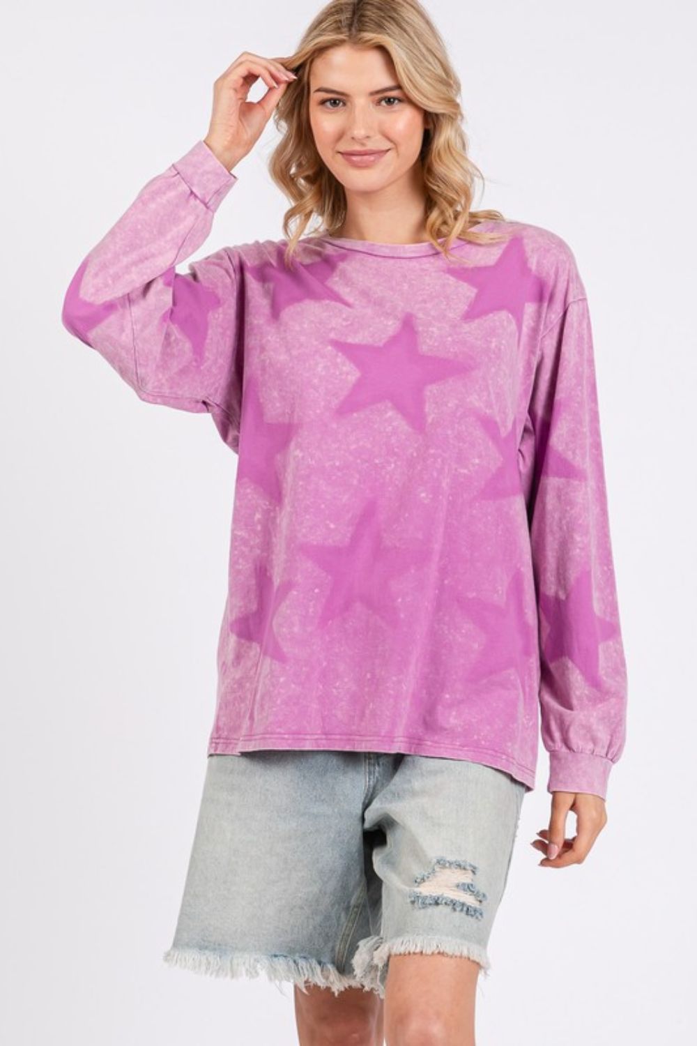 Mineral Wash Star Pattern Tee