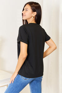 Graphic Cuffed Sleeve T-Shirt