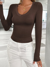 Lovelet V-Neck Long Sleeve T-Shirt In Multi Colors