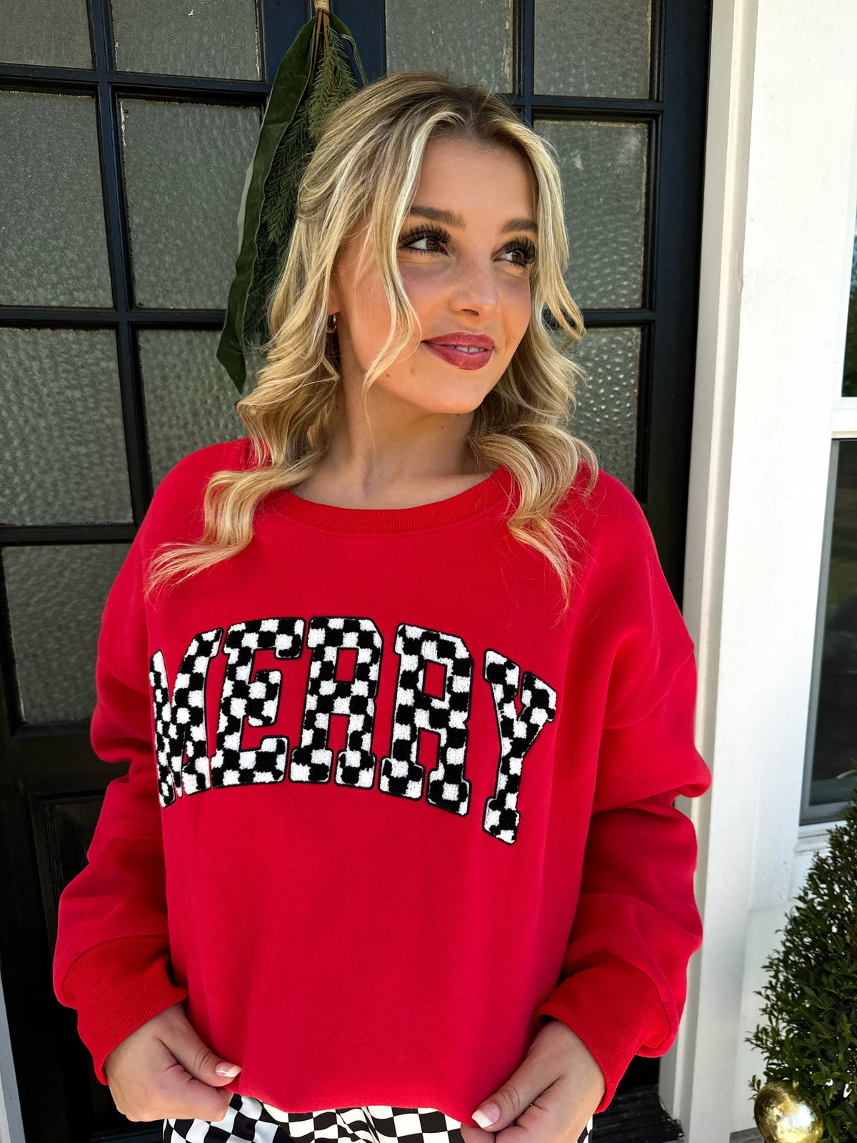 PREORDER: Merry Checkered Sweatshirt