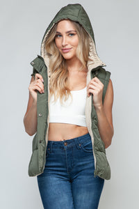 Emery Snap and Zip Closure Hooded Vest