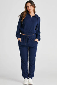 Camilla Drawstring Half Zip Hoodie and Joggers Active Set