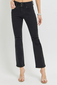 Rachel High Rise Wide Waistband Ankle Bootcut Jeans