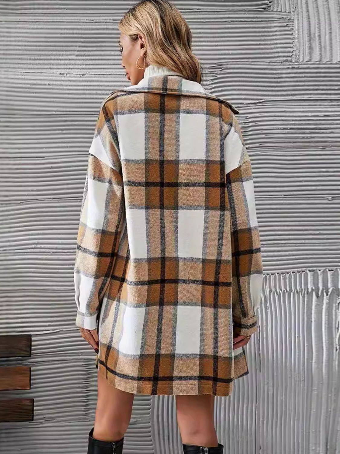 Mariana Plaid Button Up Coat and Skirt Set