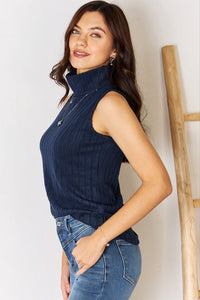 Sleek And Sleeveless Turtleneck Tank