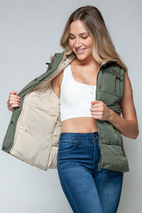 Emery Snap and Zip Closure Hooded Vest