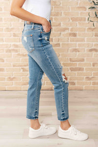 Frankie High Waist Distressed Boyfriend Jeans