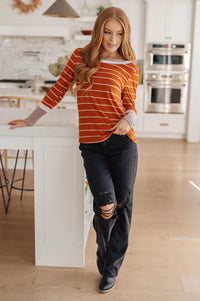 Leila Striped Top In Multi Colors