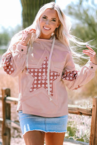 Amara Drawstring Star Hoodie  In Multi Colors