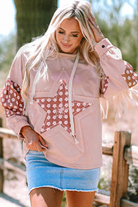 Amara Drawstring Star Hoodie  In Multi Colors