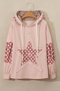 Amara Drawstring Star Hoodie  In Multi Colors