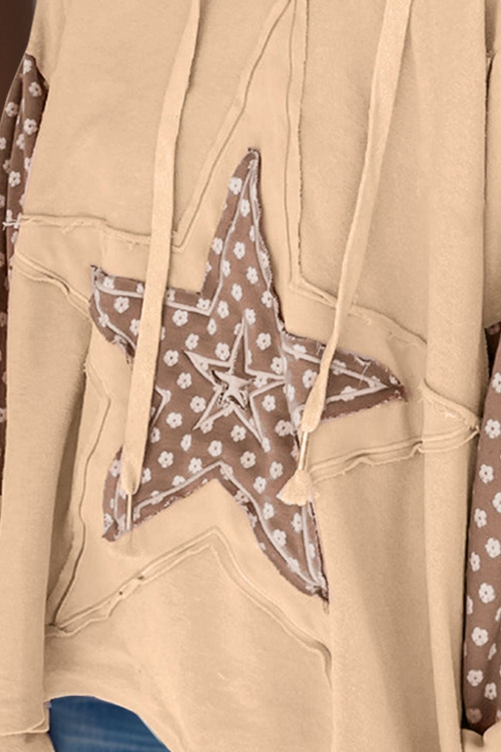 Amara Drawstring Star Hoodie  In Multi Colors