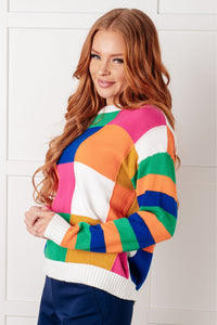 Manifesting Moment Checkered Color Block Sweater