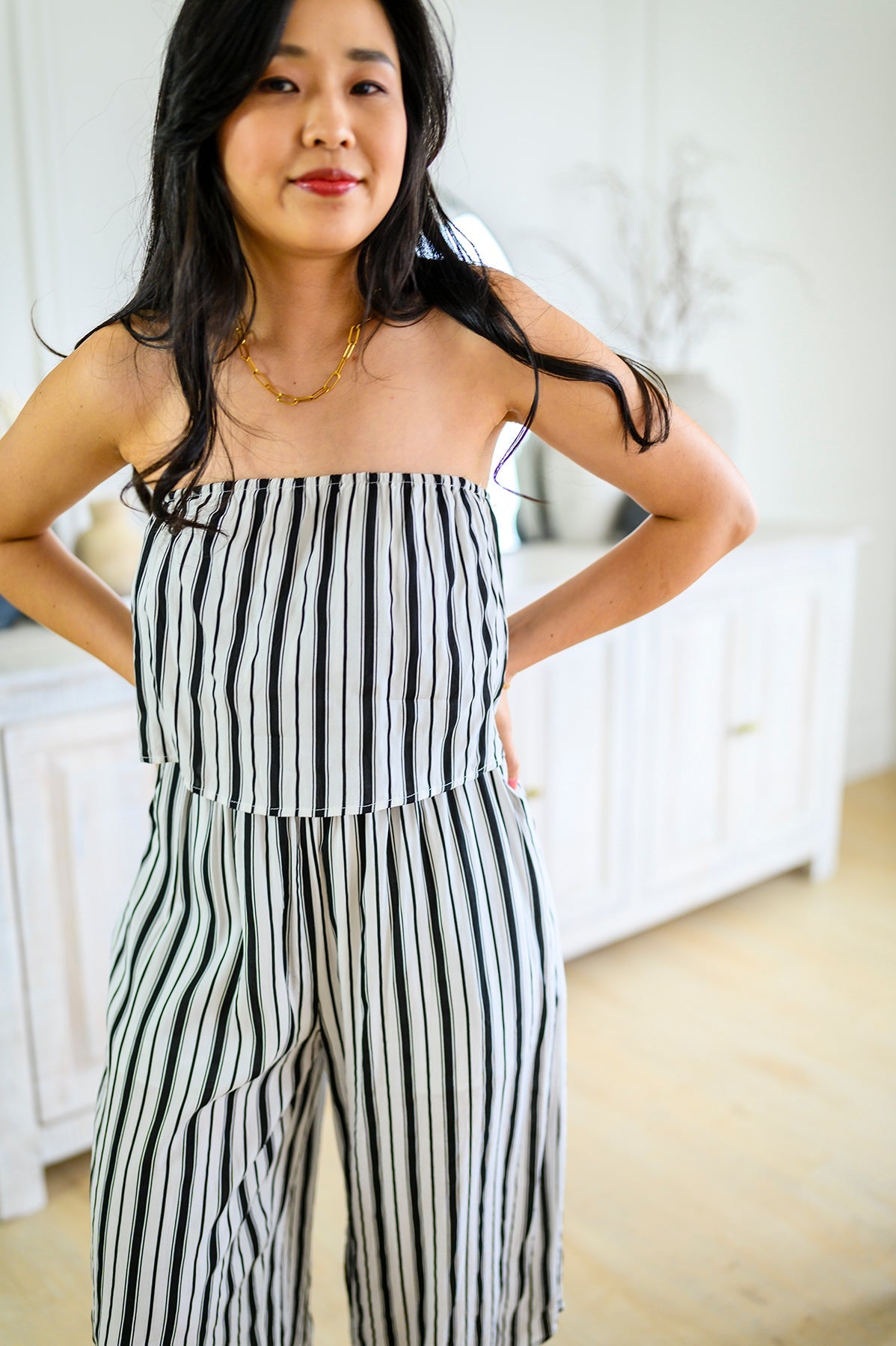 Modern Stripes Sleeveless Jumpsuit