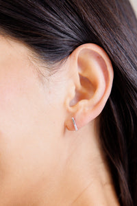 Twin Sparkle Silver Stud Earrings