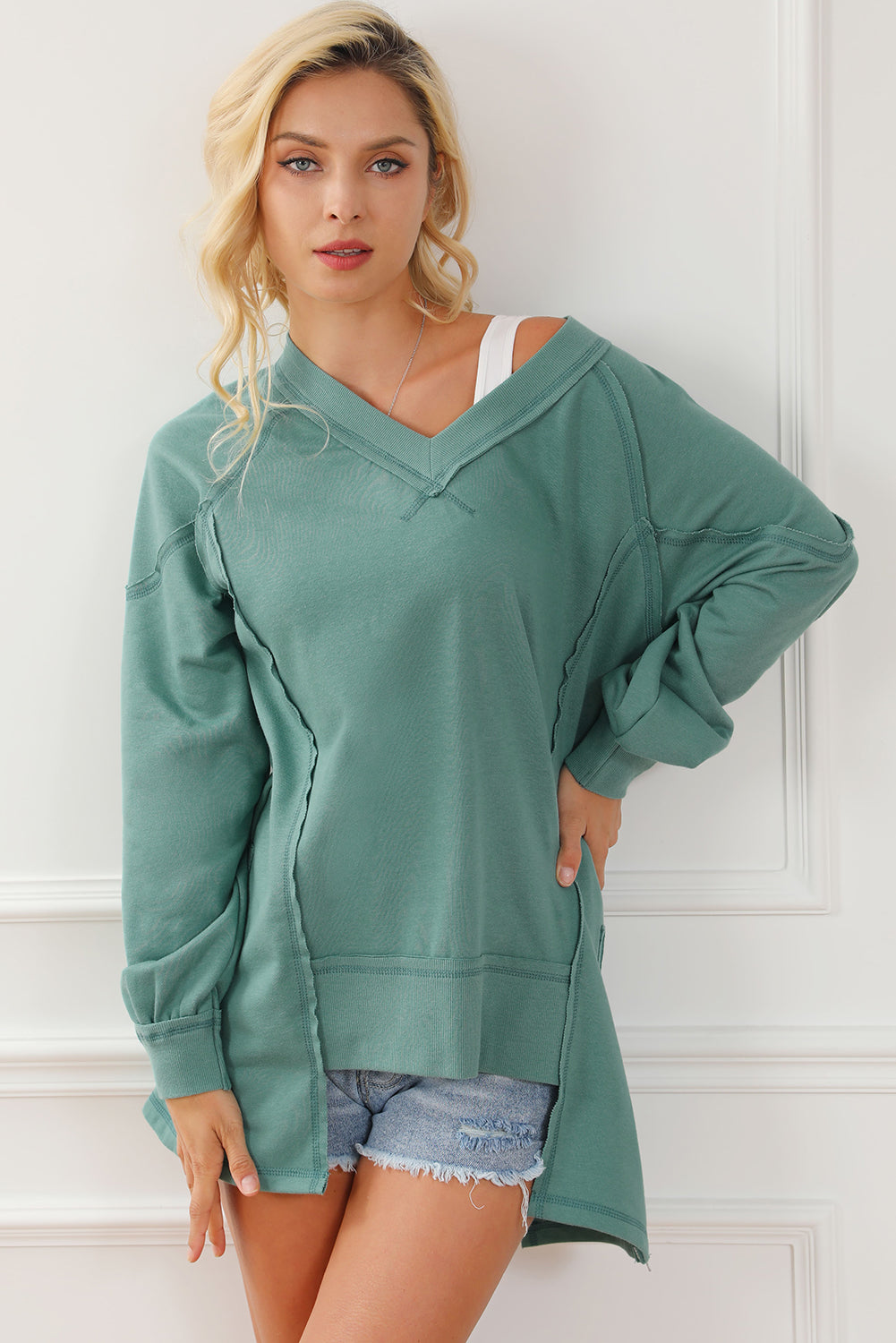 Kailee Exposed Seam Zip Sweatshirt