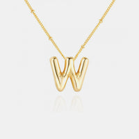 Gold-Plated Bubble Initial Necklace