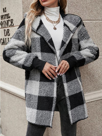 Isabella Plaid Hooded Coat In Multi Colors