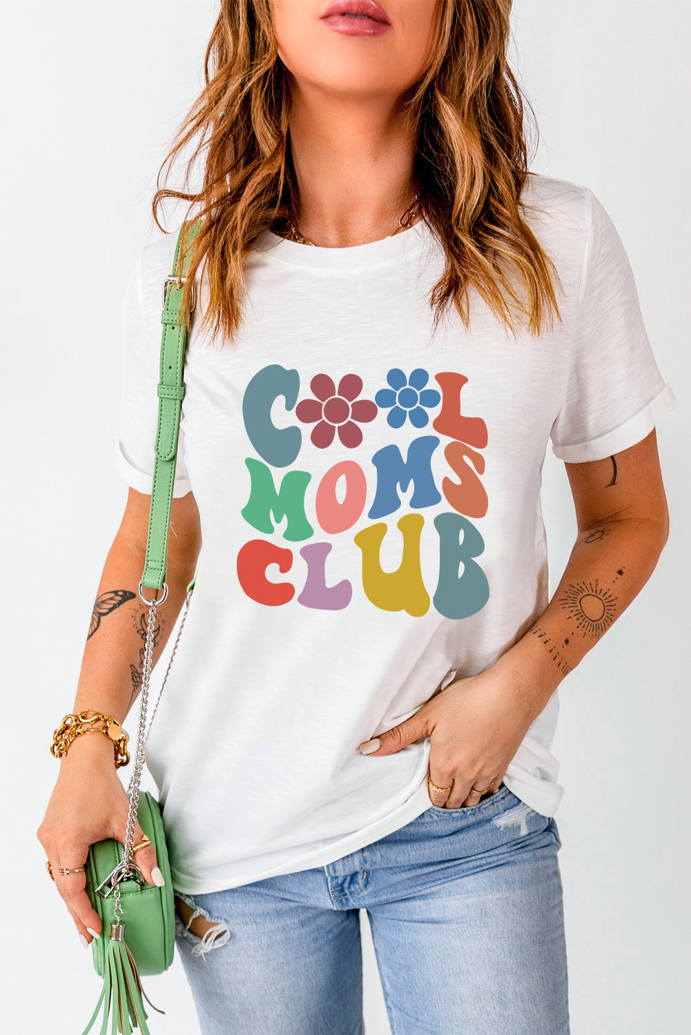 Colorful Cool Moms Club Graphic Tee