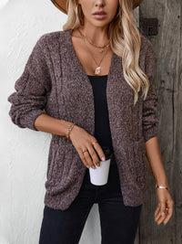 Juniper Cable-Knit Open Front Cardigan In Multi Colors