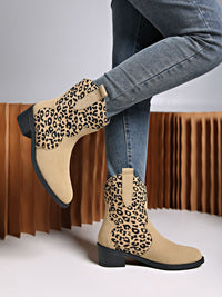 Angela Leopard Suede Block Heel Boots