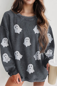 Glitter Ghost Sweatshirt In Multi Colors