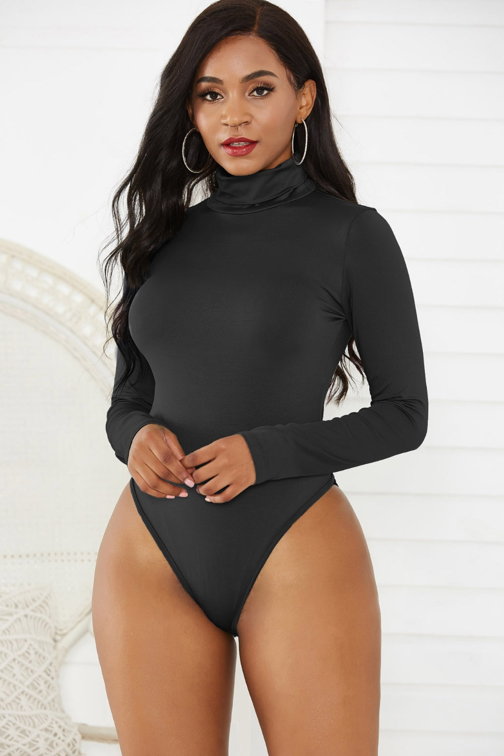 Zara Long Sleeve Turtleneck Bodysuit In 12 Colors