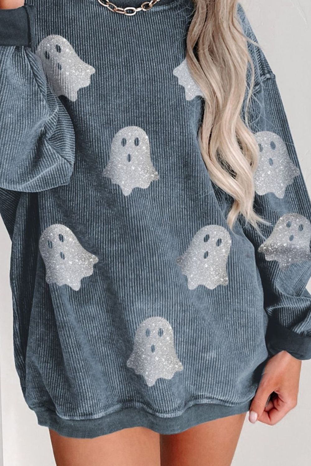 Glitter Ghost Sweatshirt In Multi Colors