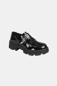 Samara Buckled Platform Lug Sole Loafers In Black