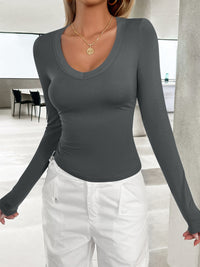 Lovelet V-Neck Long Sleeve T-Shirt In Multi Colors